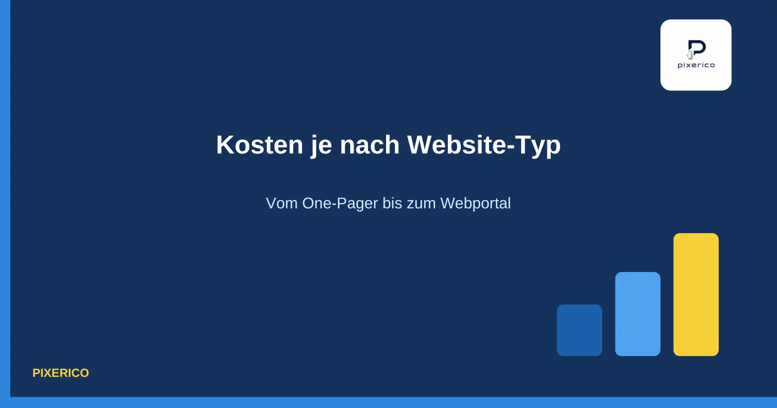 Balkendiagramm zeigt aufsteigende Preisstufen von kleiner Website bis zum individuellen Webportal